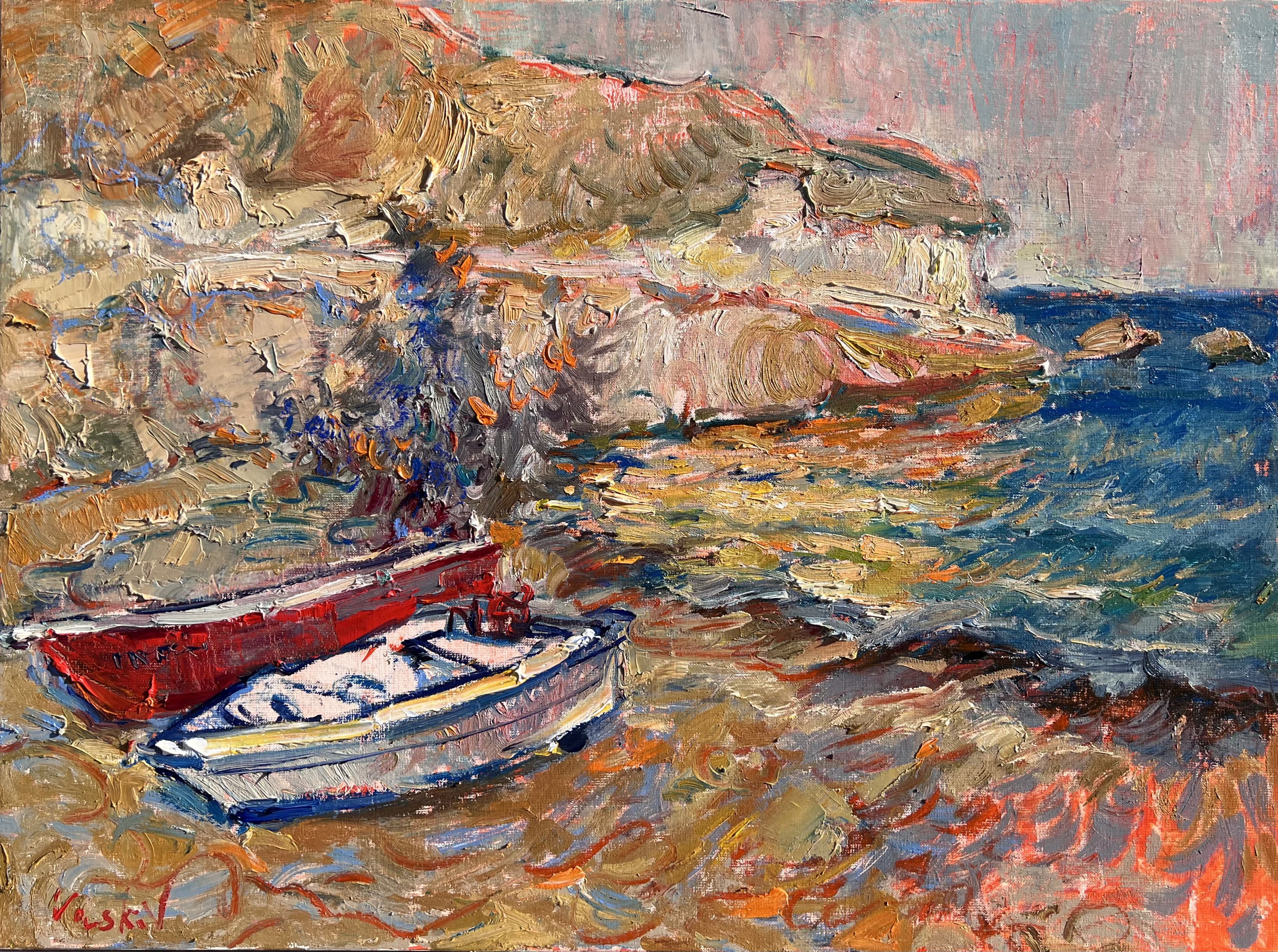 Берег спогадів - Акрил, Олія на льоні, 61 x 80 cm, 2025 - Olena Vaskiv