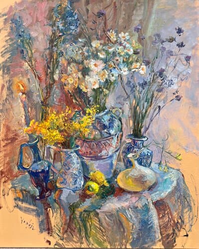 Fleurs des champs - Huile sur Lin, 100 x 81 cm, 2025 - Olena Vaskiv