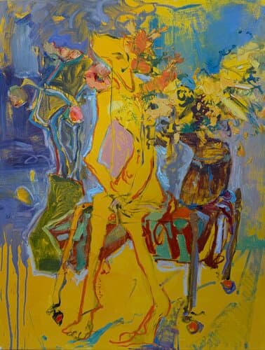 Mimosa - Acrylique, Huile sur Toile, 89 x 116 cm, 2026 - Olena Vaskiv