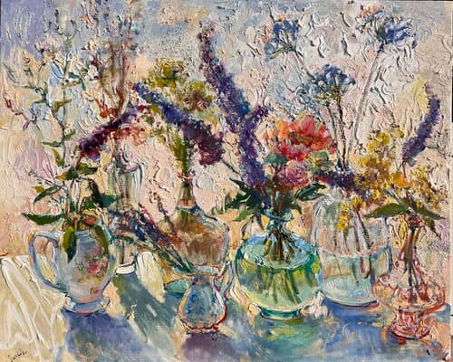 Le murmure des fleurs - Huile sur Lin, 81 x 100 cm, 2025 - Olena Vaskiv